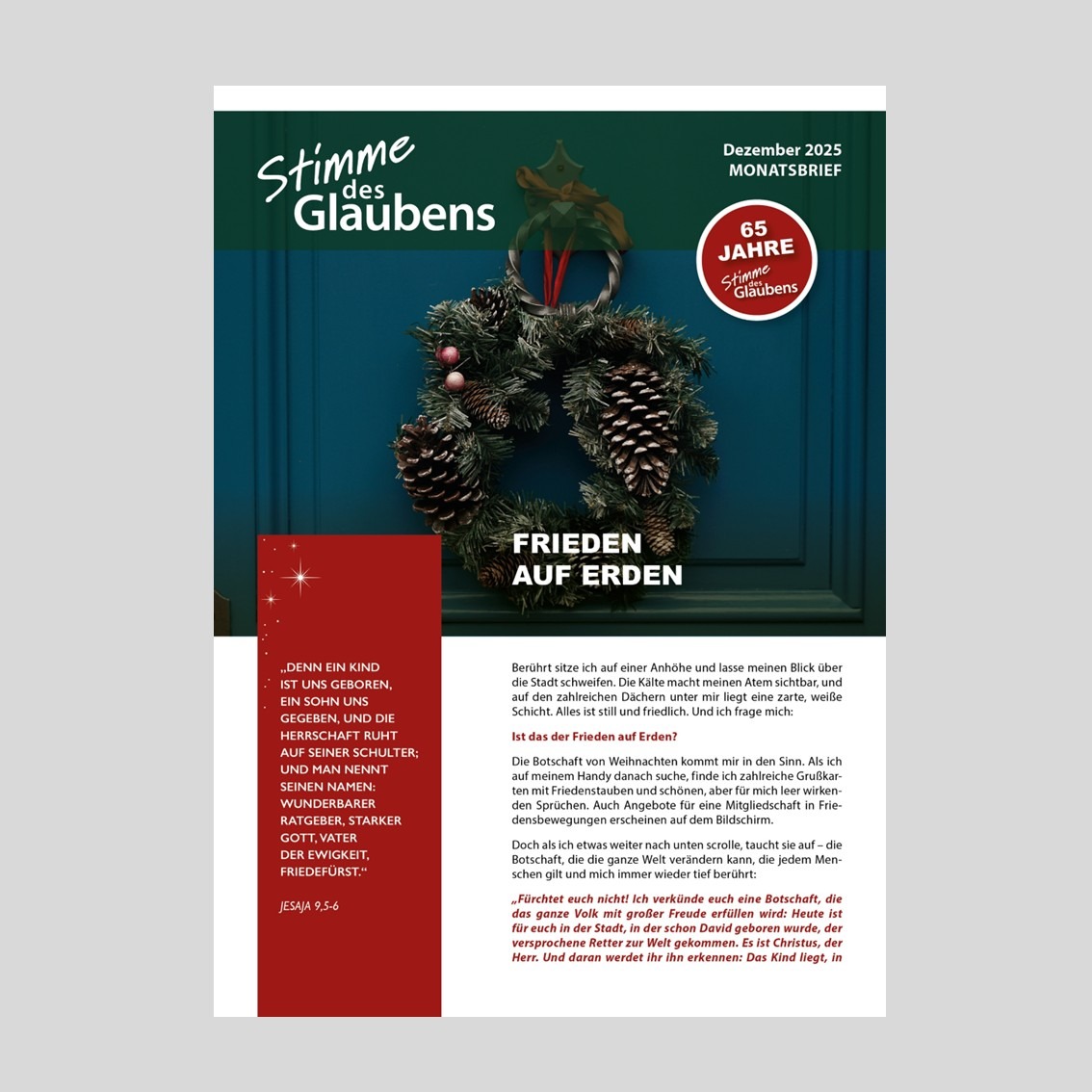 Monatsbrief Dezember 2025