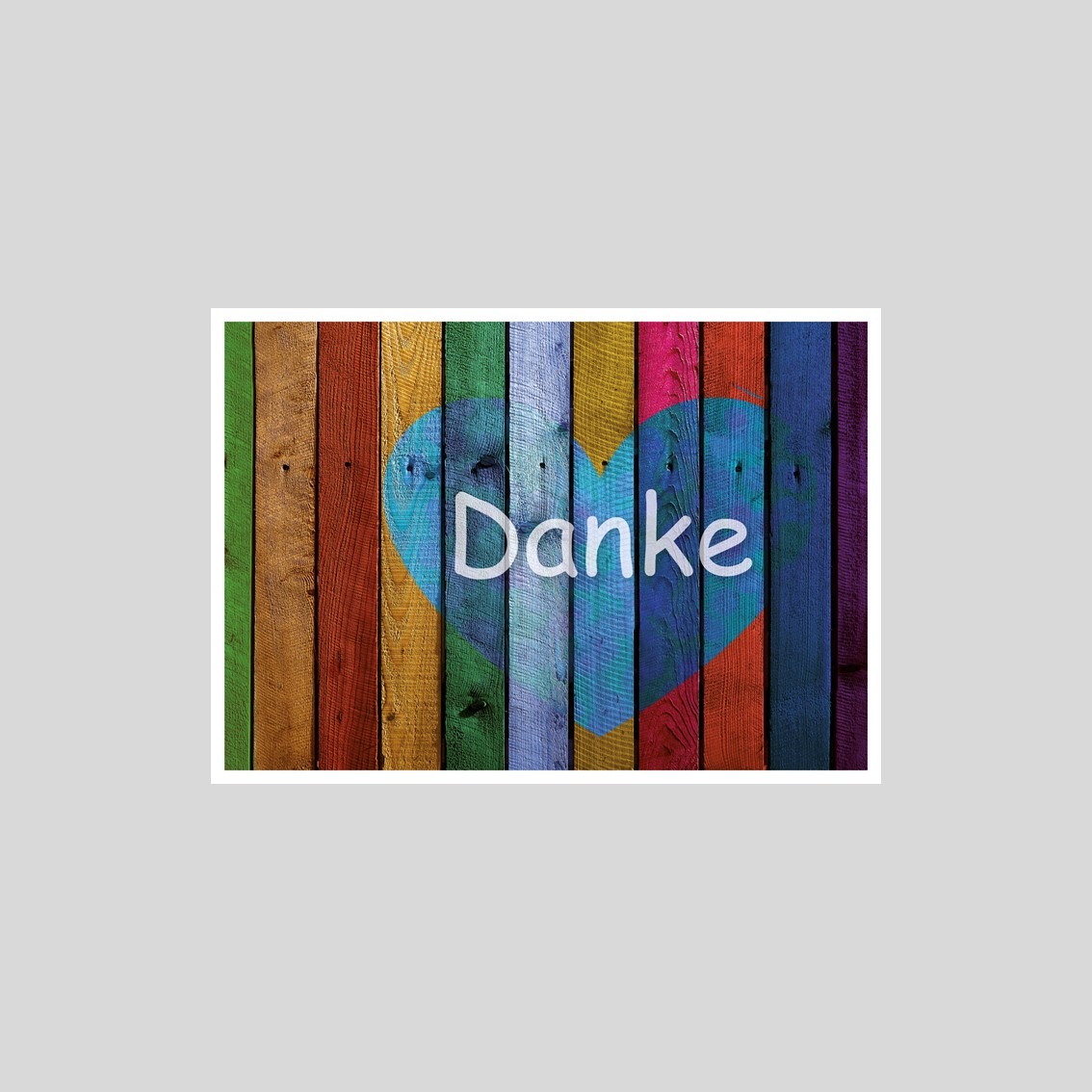 Postkarte Danke (Holzwand)