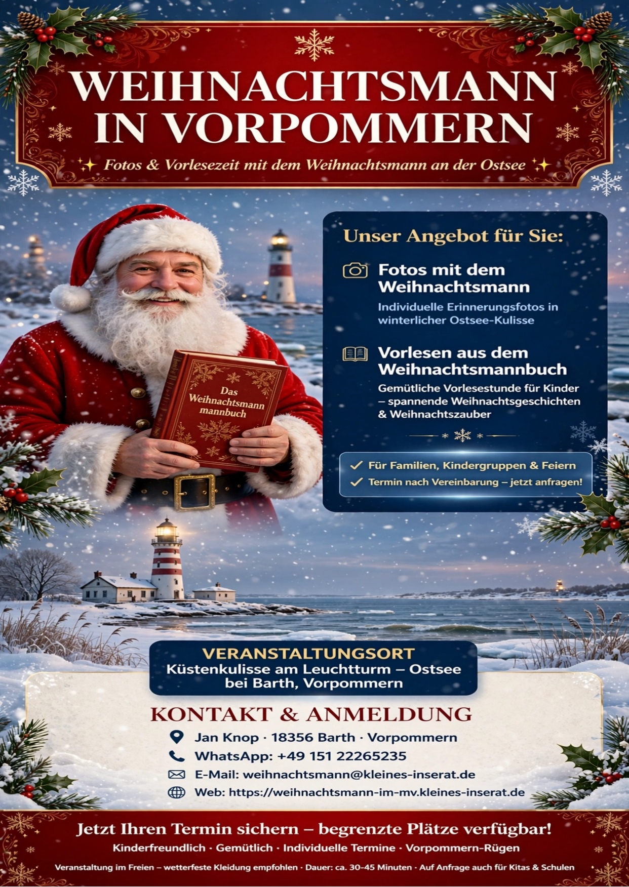 Ihr Weihnachtsmann ist buchbar